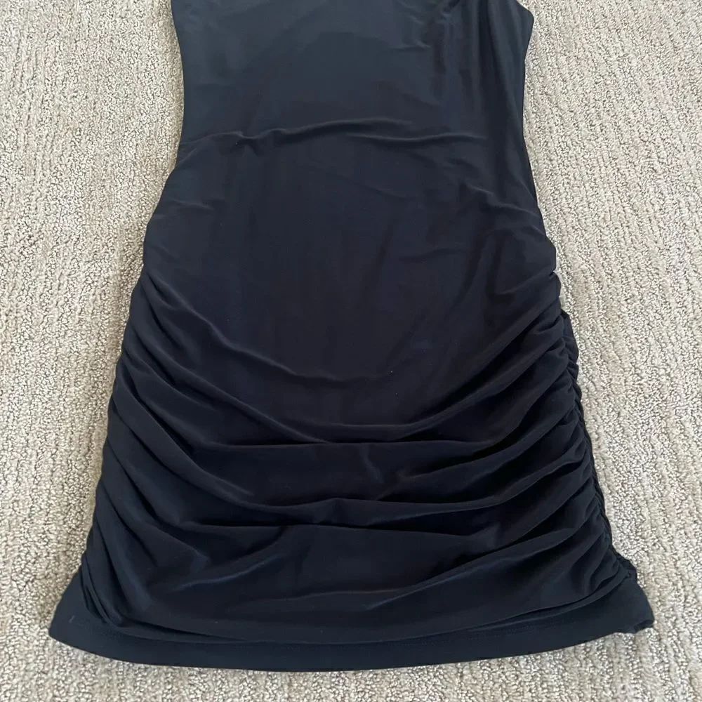 Aqua Black Mini One Shoulder Bodycon Dress - Picture 2 of 6